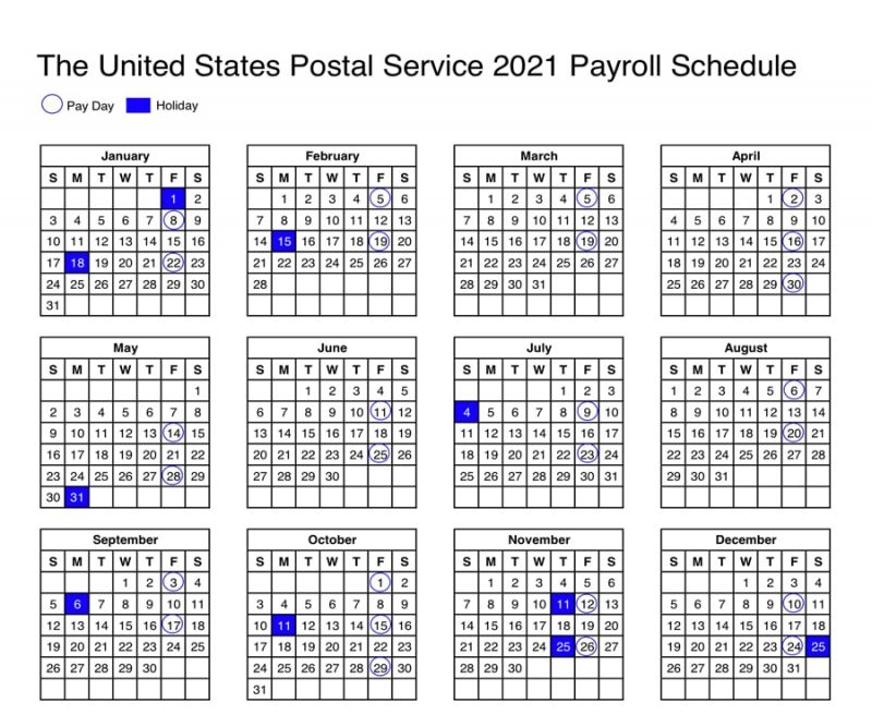 Usps Calendar Shows Payroll Schedule St Century Postal Worker