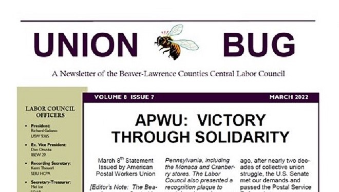 Beaver-Lawrence Counties Central Labor Council UNION BUG - March 2022